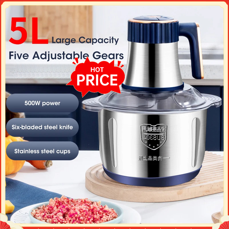 Baby Food Masher - 5L Electric Meat Grinders 304 Stainless