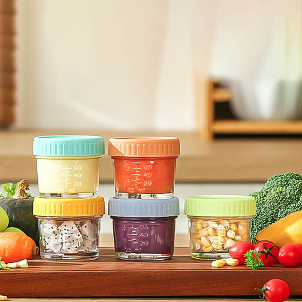 Baby Food Jars - 6pcs Mason Jar Glass Baby Food