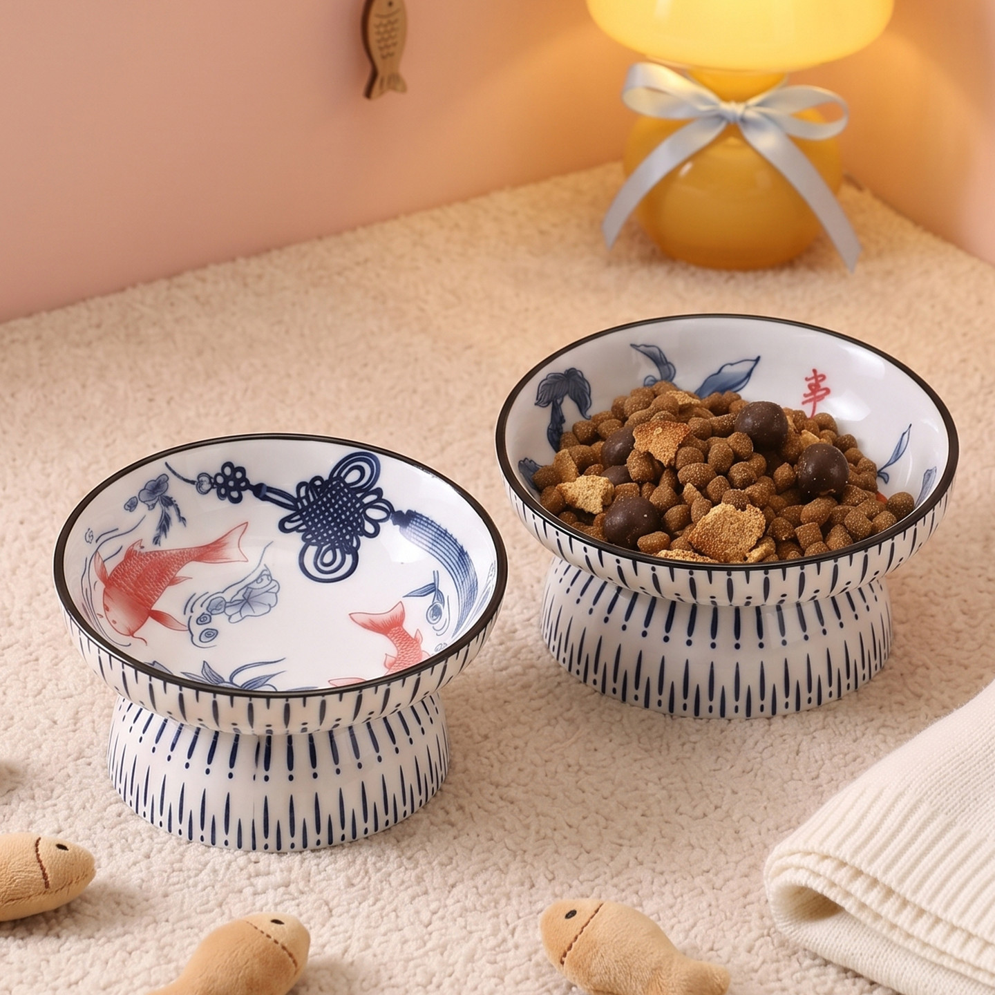 Baby Food Cat - Cute Tilted Elevated Ceramic Pet Bowl