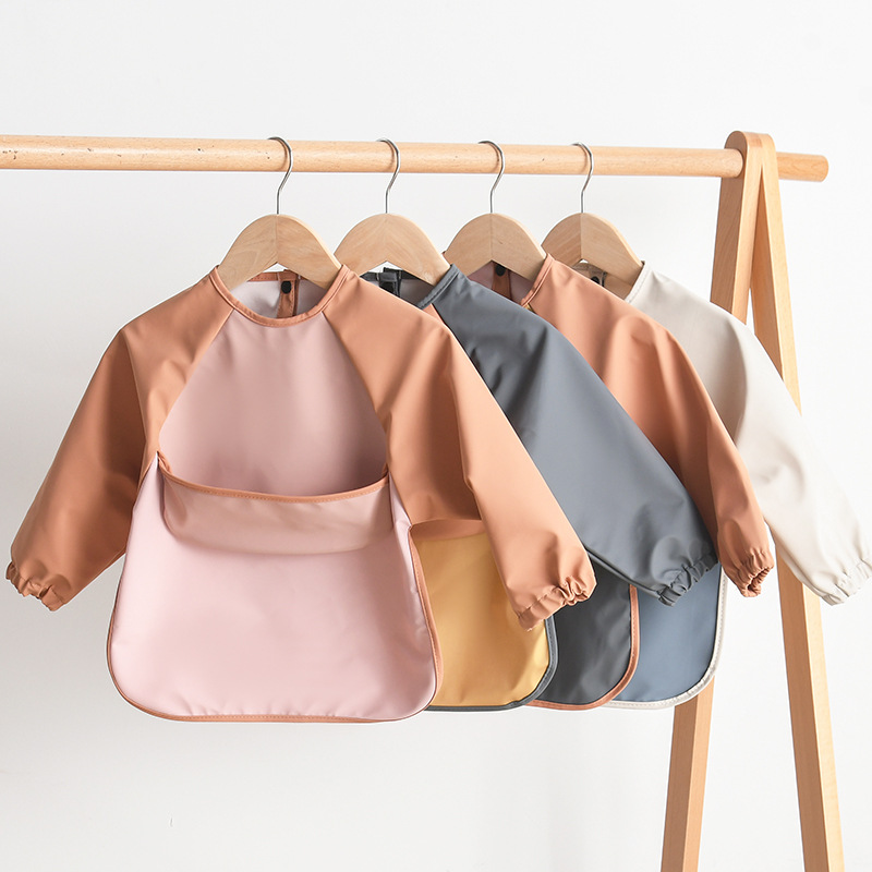 Kids Baby Long Sleeved PU Bibs - Baby Food Chair 评论和价格