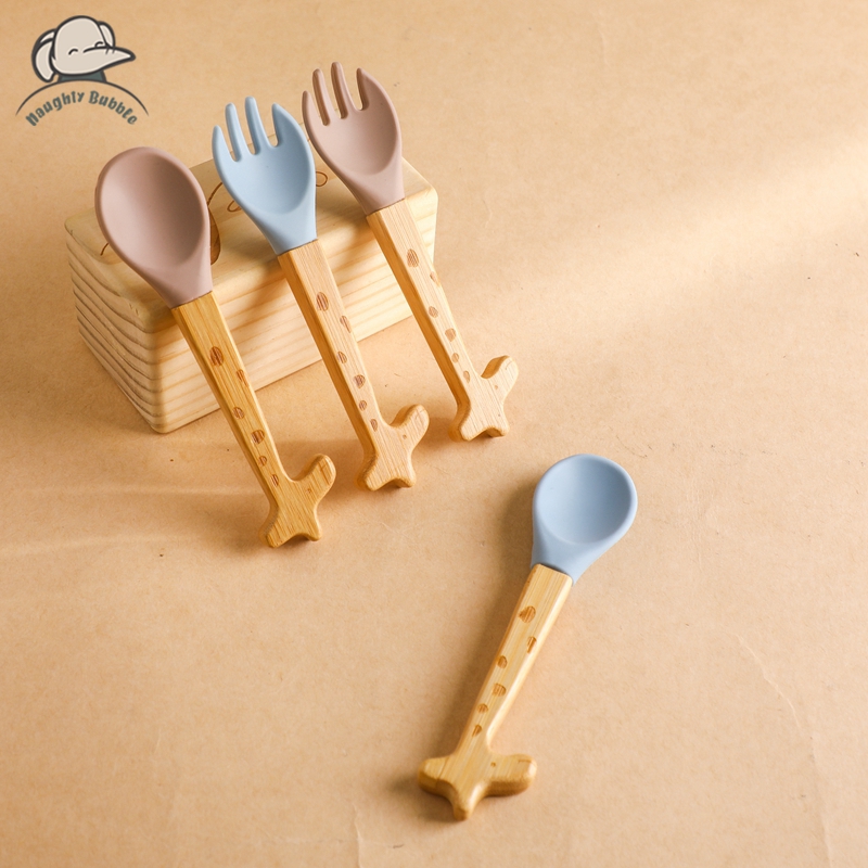 2PCS Baby Bamboo Fork Silicone - Baby Food Organic 评论和价格