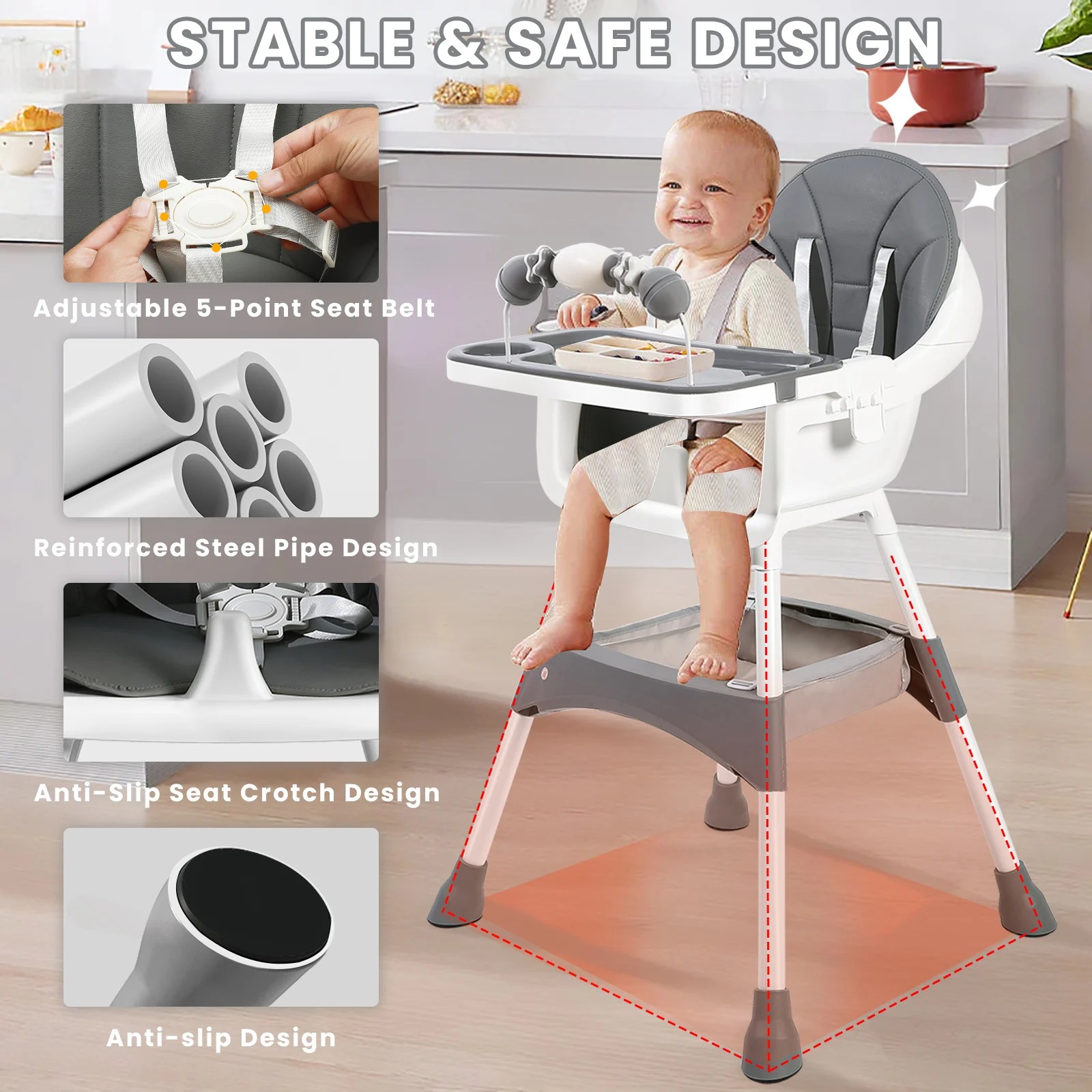 Adjustable Baby High Chair – C - Baby Food Chair 评论和价格
