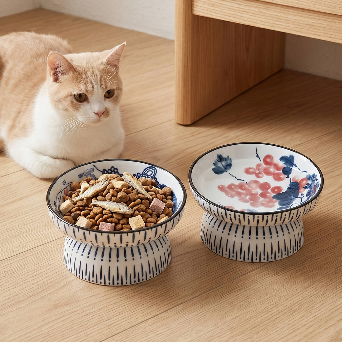 Cute Tilted Elevated Ceramic P - Baby Food Cat 评论和价格