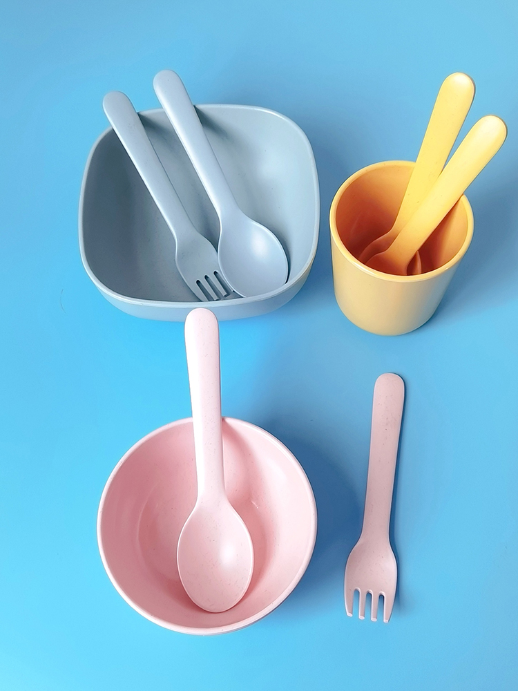 Bamboo Fiber Fork Spoon Baby A - Baby Food In Restaurant 评论和价格