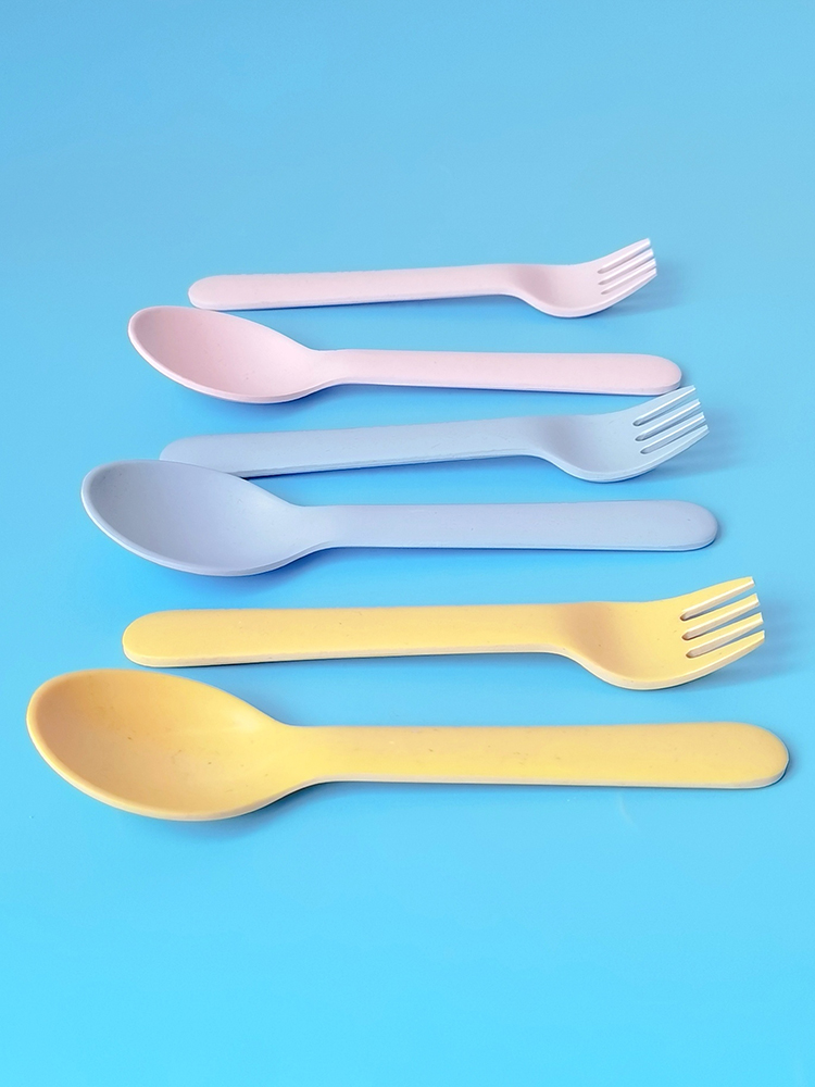 Bamboo Fiber Fork Spoon Baby A - Baby Food In Restaurant 评论和价格